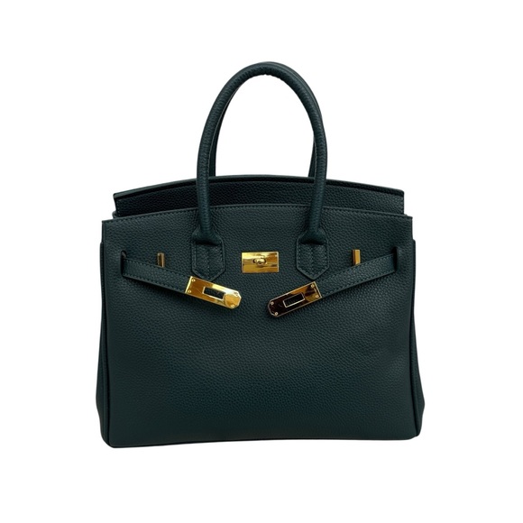 Elegant Green Leather Handbag - Picture 6 of 10